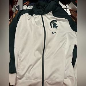 Nike Michigan State Spartans Basketball White Zip Hoodie